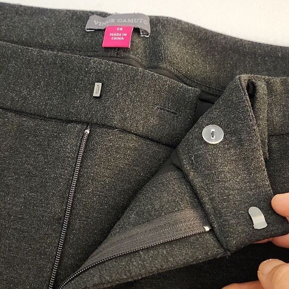 VINCE CAMUTO Style 9199348 Dark Heather Grey Thick Viscose± Warm Pant Size 14 - Picture 6 of 14